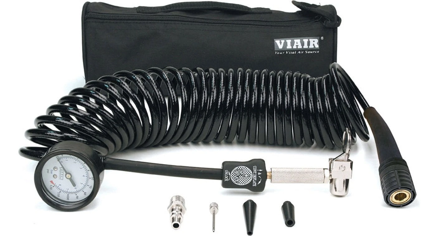 Viair 5-in-1 Braided Coil Hose With 60 PSI Gauge - 00027 1 Viair 5-in-1 Braided Coil Hose With 60 PSI Gauge - 00027