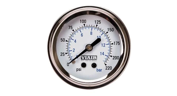 Viair 220 PSI 2" Single Needle Air Gauge - (90089 / 90090) 1 Viair 220 PSI 2" Single Needle Air Gauge - (90089 / 90090)