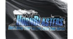 HornBlasters Black Train Logo Flag