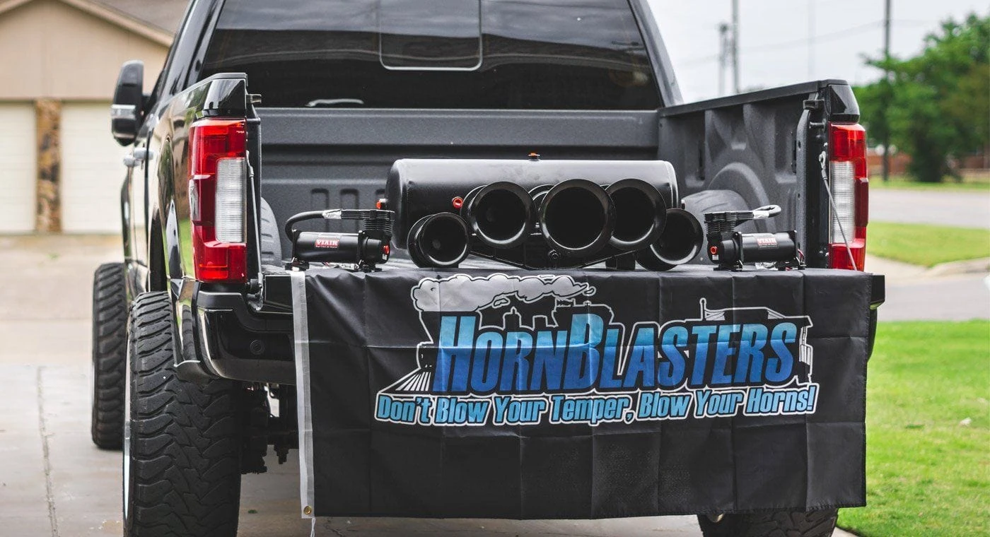 HornBlasters Black Train Logo Flag 2 HornBlasters Black Train Logo Flag - Image 2