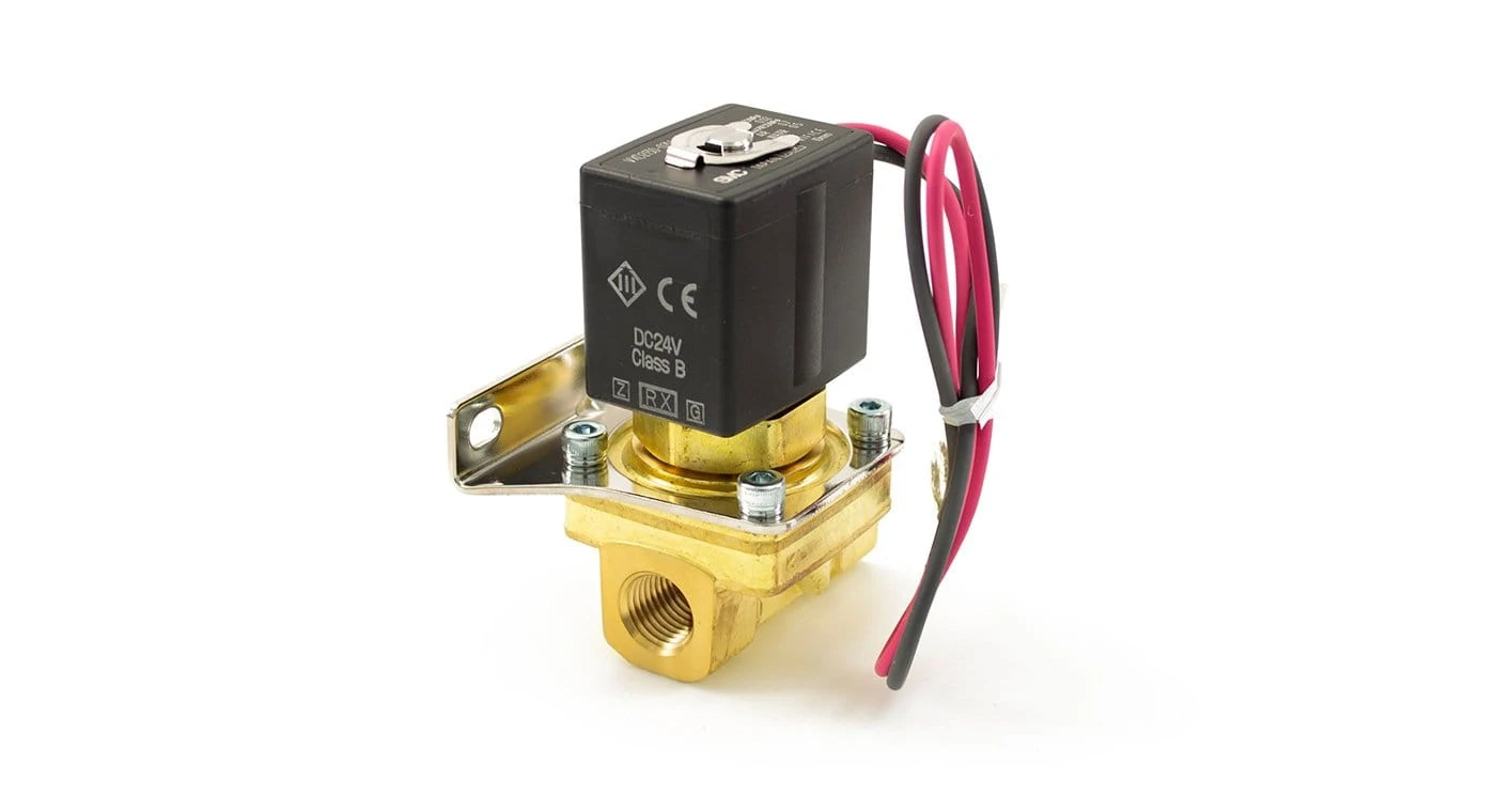 SMC Brass 1/4" 24-Volt Electric Air Valve 1 SMC Brass 1/4" 24-Volt Electric Air Valve